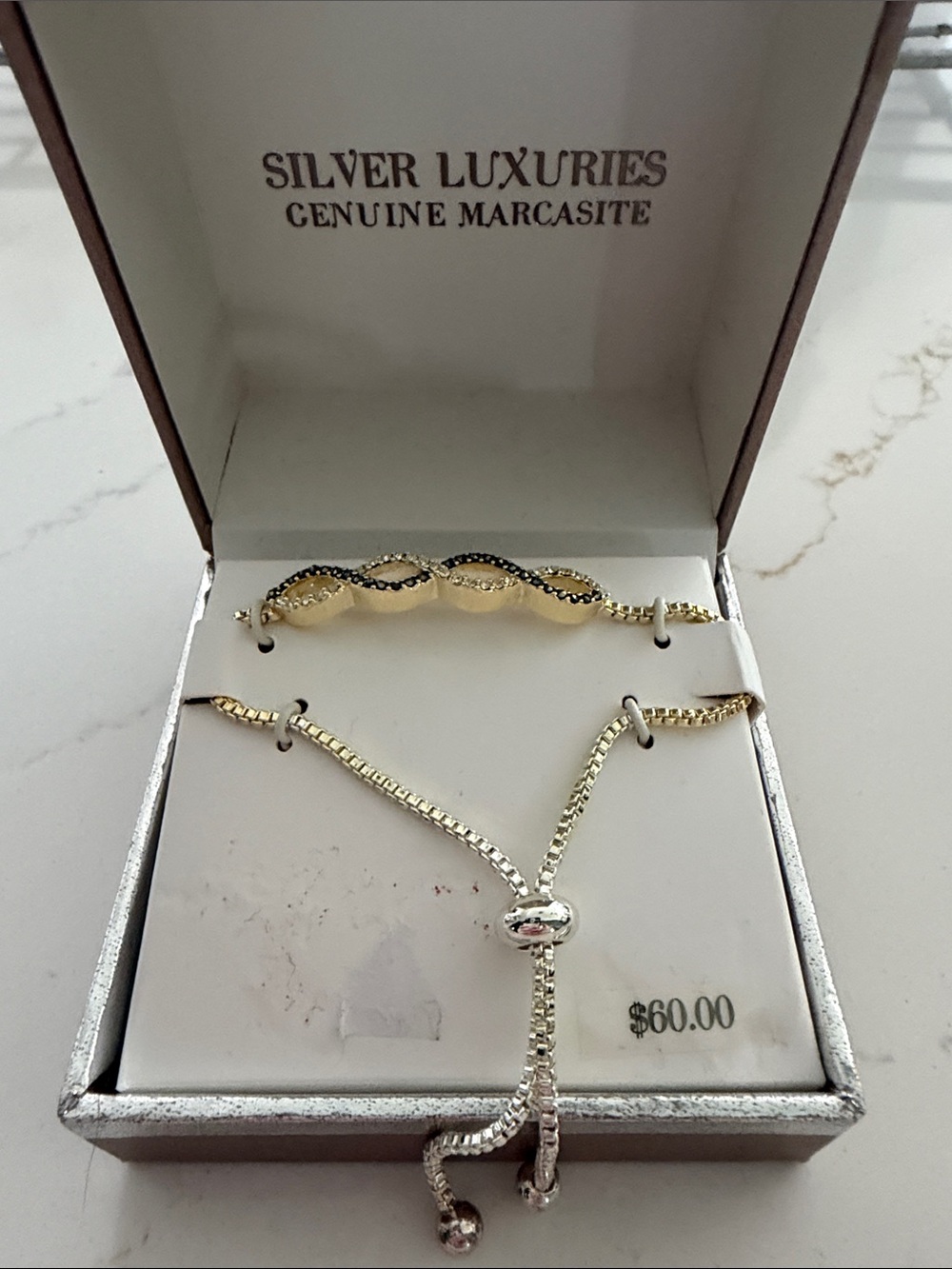 Kohl's Gold-Tone Bracelet with Black Marcasite Twist